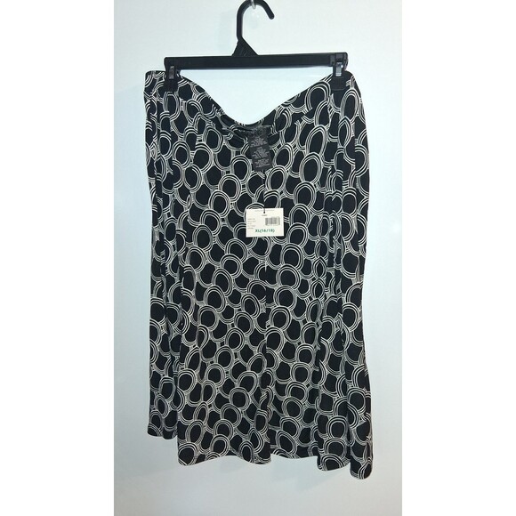 NWT George Black/White Geometric Pull-on Skirt Sz XL - Picture 1 of 3